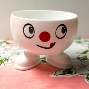 Vintage Charming White and Red Smiley Bowl ARC France
